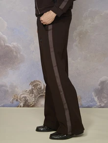 Emperor Men's Fall/ Wide Leg Colorblock Brown Sweatpants Vacation Streetwear - Brown - View 1