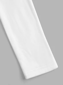 SHEIN LUNE 2-Pack Of Women's Solid Color Square Neck Long-Sleeved Ruched Casual T-Shirts - White - View 11