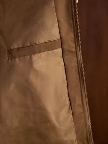 Formmaro Men's Autumn/Winter Daily Commute Stand Collar Zip-Up Jacket, Brown, Old Money - Brown - View 6
