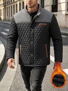 Manfinity Homme Men's Casual Padded Coat, Autumn/Winter - Black - View 2