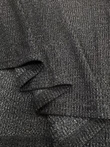 Franclia Sweatshirt Lengan Panjang Rajut Waffle dengan Kerah Kontras Ukuran Besar, Musim Gugur/Musim Dingin - Dark Grey - View 7