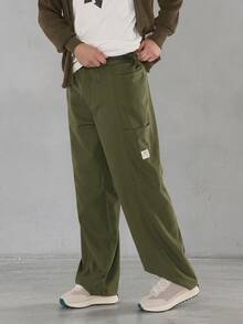 FORM&CHAOS Men's Army Green Cargo Pants Casual Straight Leg Multi-Pocket Tactical Trousers Loose Fit Military Outdoor Work Pants - Army Green - View 1