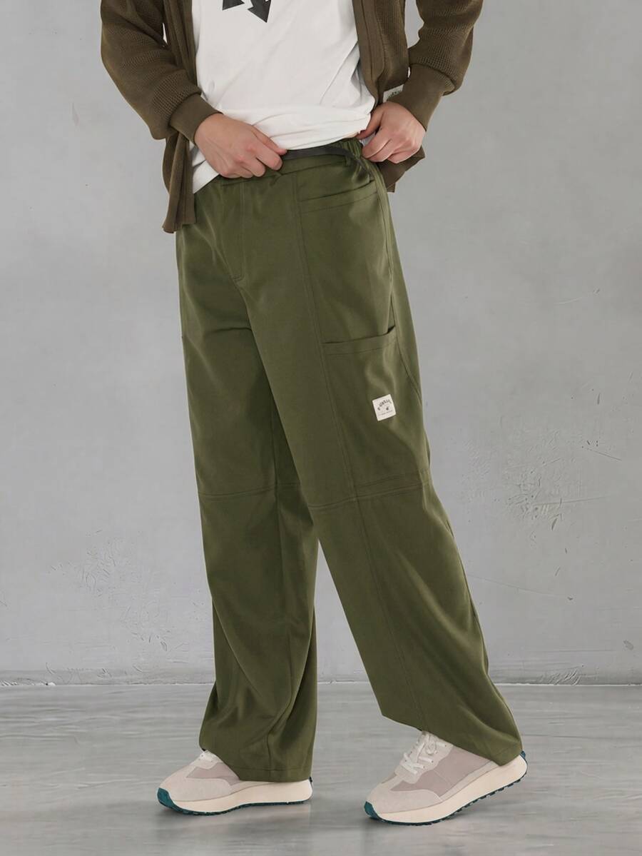 FORM&CHAOS Men's Army Green Cargo Pants Casual Straight Leg Multi-Pocket Tactical Trousers Loose Fit Military Outdoor Work Pants - Army Green - View 1