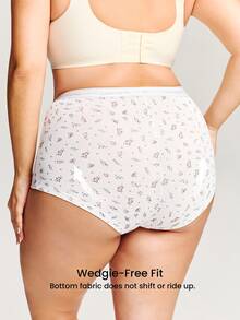 LUVLETTE Plus 3-Pack Cotton Logo High-Waist Boyshorts Women Underwear Panties Set-Pink - Multicolor - View 2