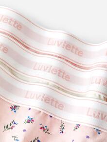 LUVLETTE Plus 3-Pack Cotton Logo High-Waist Briefs Women Underwear Panties Set-Pink - Multicolor - View 13