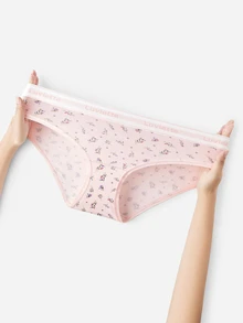 LUVLETTE Plus 3-Pack Cotton Logo High-Waist Briefs Women Underwear Panties Set-Pink - Multicolor - View 11