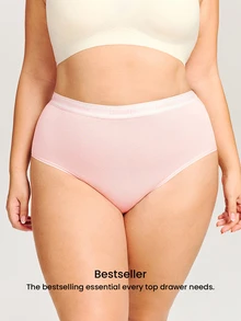 LUVLETTE Plus 3-Pack Cotton Logo High-Waist Briefs Women Underwear Panties Set-Pink - Multicolor - View 3