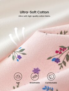 LUVLETTE Plus 3-Pack Cotton Logo High-Waist Briefs Women Underwear Panties Set-Pink - Multicolor - View 8