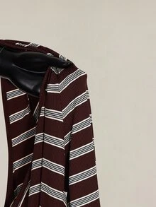 SHEIN ICON Plus Size Colorful Striped Backless Flare Sleeve Knit Dress Bell Sleeve Dress Striped Dress Scoop Neck Dress Fall - Multicolor - View 12
