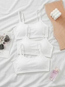 SHEIN 3PCS Teen Girls Bras And Bralettes - White - View 4