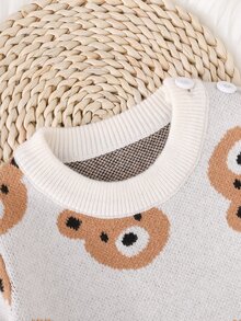 Cozy Pixies Kids Newborn Baby Cute Bear Cartoon Sweater & Long Pants 2 Pieces Set, Suitable For Autumn/Winter - Multicolor - View 7