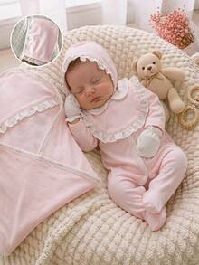 Newborn Gift Set With Cute Bow Element Design, Loved And Sought After By Children, Made Of Comfortable Soft Skin-Friendly Fabric, Suitable For Children's Home Wear, Bringing Comfortable Sleep And Healthy Growth To Children - Baby Pink - View 1