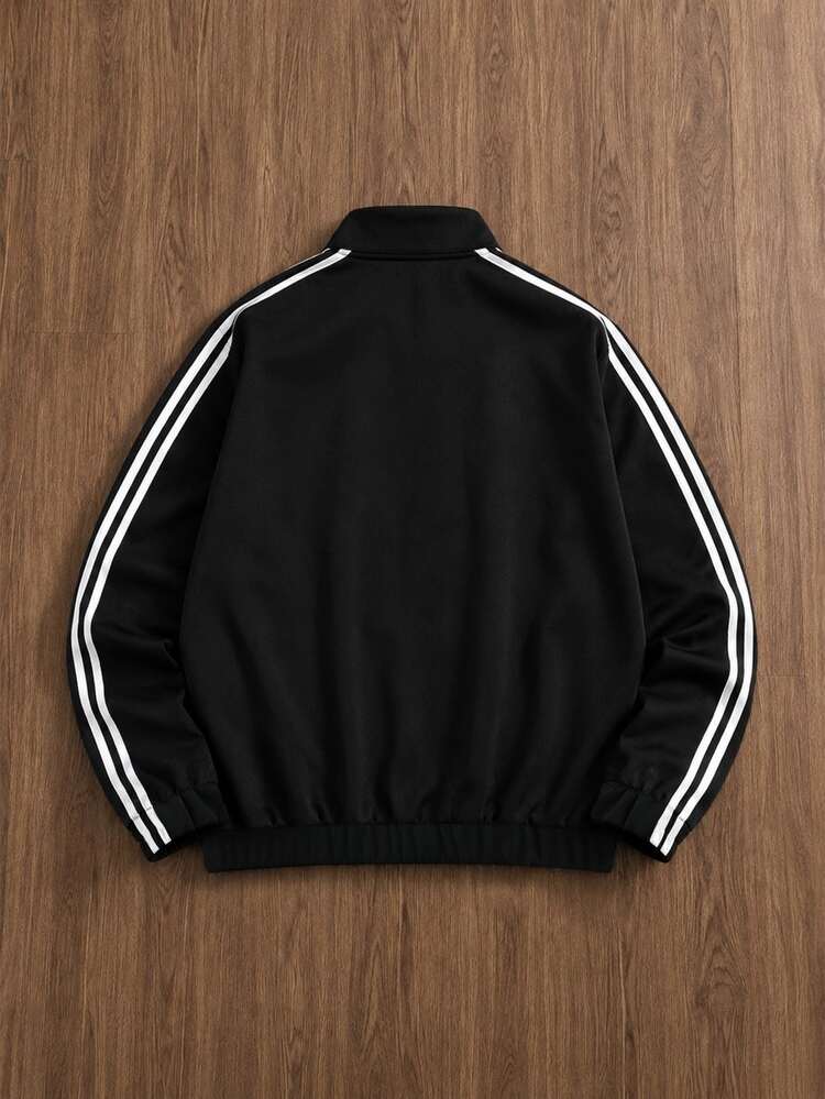 TOKVUE Men's Jacket 1pc, Streetwear Style & Fashionable, Comfortable & Warm, Suitable For Daily Wear, Fashion, Back To School, Outdoor, Casual Occasions, Sports, Etc. Holiday Gift, Boyfriend Gift - Black - View 2