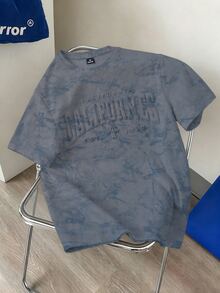 OlaRiff 男士 60% 棉 灰藍色 破舊風 T-shirt - 藍色 - 查看 5