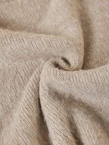 Cloudara طقم ملابس منزلية كاجوال من الصوف الناعم بلون بيج مع حزام - بيج - مشاهدة 10