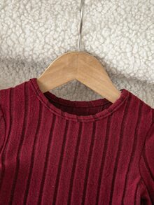 SHEIN 女童拼接花卉印花圓領長袖休閒洋裝 - 彩色 - 查看 7