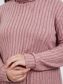 Plussiva 大尺碼純色休閒日常穿著夏季孕婦女款冬季家居服粉色洋裝秋季 - 藕粉色 - 查看 6