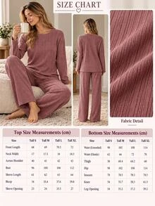 SHEIN Tall 100%Cotton Shirt Style Buttoned Striped Dark Blue 2 Pieces Pajama Set - Rusty Rose - View 5