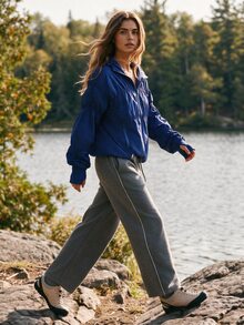 SHEIN Women's Drawstring Waist Straight Leg Loose Fit Sports Outdoor Sweatpants - Dark Grey - View 4