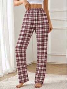 SHEIN 2PCS Women Sleep Bottoms - Burgundy - View 4