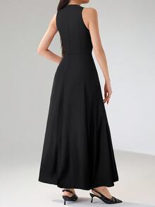 Heiryn Commuter Casual Pleated Women's Dress,Business Casual Woman - Black - View 9