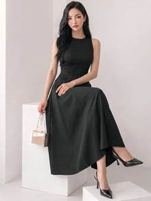 Heiryn Commuter Casual Pleated Women's Dress,Business Casual Woman - Black - View 8