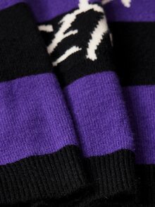 ROMWE MEN Men's Round Neck Striped Badge Knit Sweater Street Style - Multicolor - View 11