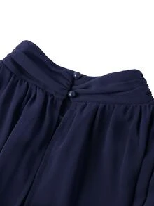 SHEIN Clasi 蝙蝠袖荷葉邊浪漫洋裝，適合約會之夜 - 藏蓝色 - 查看 6
