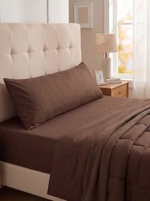 1pc Solid Coffee Brown Pillowcase Lumbar Pillow Long Pillowcase (Pillow Core Not Included), Soft And Breathable, Envelope Closure, Suitable For Bed, Sofa, Living Room And Other Home Decor, Country Style, Size 20"X54" - Brown - View 5