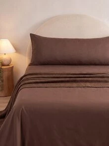 1pc Solid Coffee Brown Pillowcase Lumbar Pillow Long Pillowcase (Pillow Core Not Included), Soft And Breathable, Envelope Closure, Suitable For Bed, Sofa, Living Room And Other Home Decor, Country Style, Size 20"X54" - Brown - View 8