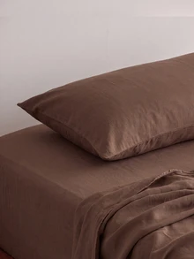 1pc Solid Coffee Brown Pillowcase Lumbar Pillow Long Pillowcase (Pillow Core Not Included), Soft And Breathable, Envelope Closure, Suitable For Bed, Sofa, Living Room And Other Home Decor, Country Style, Size 20"X54" - Brown - View 6