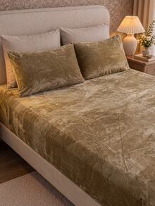 2/3 Piece Coffee Brown Velvet Fitted Sheet Set, Warm And Soft, Solid Color Velvet Bedding Set, Available Sizes: Extra Large, Large, Standard Double, Single, Luxurious Ultra Soft Comfortable Base Fabric, 11.8 Inch Deep Pocket Design, Suitable For Autumn, Winter And Spring, Set Includes 1 Fitted Sheet And 1/2 Pillowcases, Dorm Bedding, Back To School Bedding - Coffee Brown - View 7