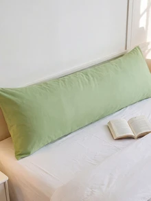 1pc Premium Solid Green Long Pillow Case, No Filling, Soft And Breathable, Envelope Closure, 20"X54" Decorative Pillow Cover, Suitable For Bed, Home, Sofa, Living Room, Back To School Dorm Bedding - Mint Green - View 7