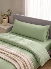 1pc Premium Solid Green Long Pillow Case, No Filling, Soft And Breathable, Envelope Closure, 20"X54" Decorative Pillow Cover, Suitable For Bed, Home, Sofa, Living Room, Back To School Dorm Bedding - Mint Green - View 6