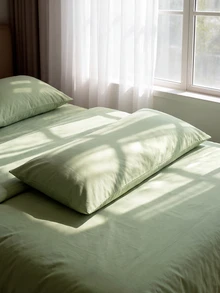 1pc Premium Solid Green Long Pillow Case, No Filling, Soft And Breathable, Envelope Closure, 20"X54" Decorative Pillow Cover, Suitable For Bed, Home, Sofa, Living Room, Back To School Dorm Bedding - Mint Green - View 2