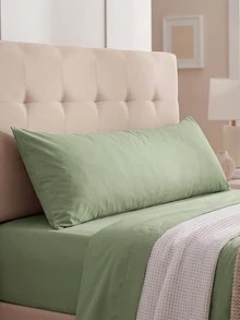 1pc Premium Solid Green Long Pillow Case, No Filling, Soft And Breathable, Envelope Closure, 20"X54" Decorative Pillow Cover, Suitable For Bed, Home, Sofa, Living Room, Back To School Dorm Bedding - Mint Green - View 8