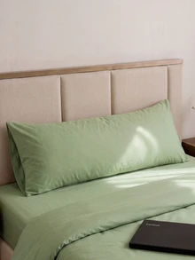 1pc Premium Solid Green Long Pillow Case, No Filling, Soft And Breathable, Envelope Closure, 20"X54" Decorative Pillow Cover, Suitable For Bed, Home, Sofa, Living Room, Back To School Dorm Bedding - Mint Green - View 4