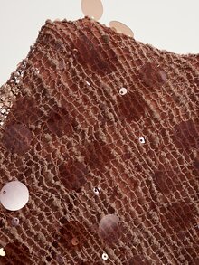 Bohemela Casual Knit Sequin Women's Top - Khaki - View 9
