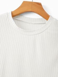 GlowEve CURVE Plus Size Women's Elegant Solid Color Round Neck Knit T-Shirt, Suitable For Spring/Summer Layering And Casual Wear, Simple And Fashionable - Beige - View 7
