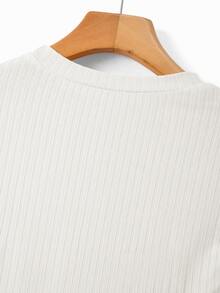 GlowEve CURVE Plus Size Women's Elegant Solid Color Round Neck Knit T-Shirt, Suitable For Spring/Summer Layering And Casual Wear, Simple And Fashionable - Beige - View 4
