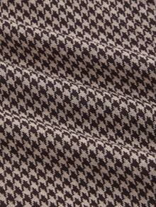 SHEIN MOD Plus Size Casual Elegant Business Casual 1920s Commuter Houndstooth Wrap Skirt, Party Office Graduation Formal Retro Skirt, Black And White, Autumn - Multicolor - View 6