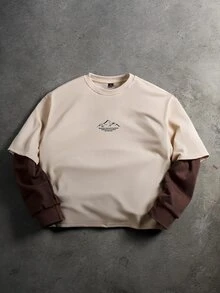 GETOML Men's Daily Commute Streetwear 2 In 1 T-Shirt - Khaki - View 9