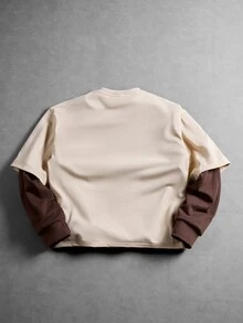 GETOML Men's Daily Commute Streetwear 2 In 1 T-Shirt - Khaki - View 10