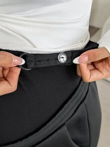 SHEIN 孕婦騎士印花可調腰寬腿休閒寬鬆運動長褲 女款 秋季居家外出孕婦慢跑家居褲 黑色 - 黑色 - 查看 7