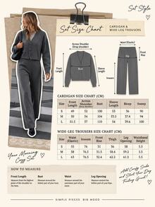 Pariaura Woman V Neck Long Sleeves With Buttons Cardigan And Pants Two Pieces Knitwear Set - Dark Grey - View 7