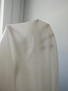 SHEIN x Carly Lawrence Calvaya 白色简约不对称下摆衬衫，长袖上衣 - 白色 - 查看 9