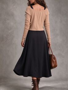 LUMIGAL Fall Clothes FOR WomenWomen Two Pieces Outfits Brunch Black Elegant - Multicolor - View 2