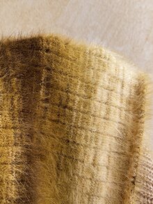 Soleia Fashionable Retro Vintage Gradient Patchwork Off-Shoulder Bell Sleeve Sweater Thanksgiving Brunch Going Out Beige Fall,Autumn,Dates,Sweet - Apricot - View 8