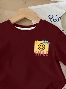 Baby Girl Casual Minimalist Round Neck Loose Short Sleeve T-Shirt And Skinny Bike Shorts Set, Suitable For Spring And Summer - Multicolor - View 4