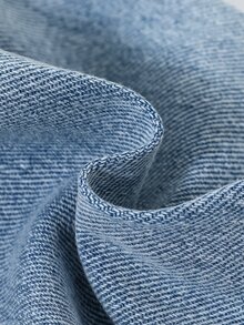 SHEIN 男嬰中性基本款可愛日常寬鬆圖案休閒彈性腰對比下擺平口袋燈籠牛仔褲 秋季慢跑淺藍色健身 Wild One - 淺色水洗藍 - 查看 6